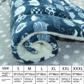 Winter Pet Mat Cat Nest Flannel Kennel Blanket Cat Pad Pet Bed (Option: Blue Lucky Cat-XXL)