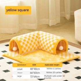 Duokete Cathouse Doghouse Autumn And Winter Warm Tunnel (Option: Yellow Tunnel-72x64cm)